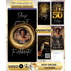 50th Birthday Invitation Video Digital Phone